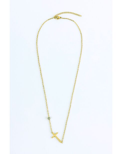 Collier en Acier Marie doré