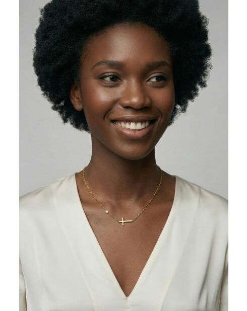 Collier en Acier Marie doré