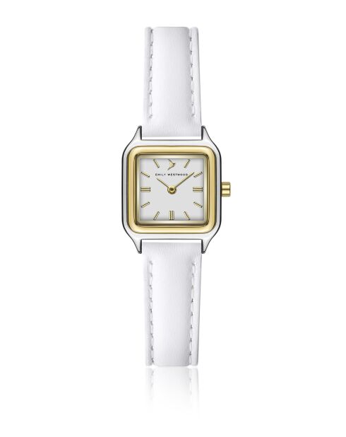 Montre analogique  en cuir EHA-BS004Q14G blanche