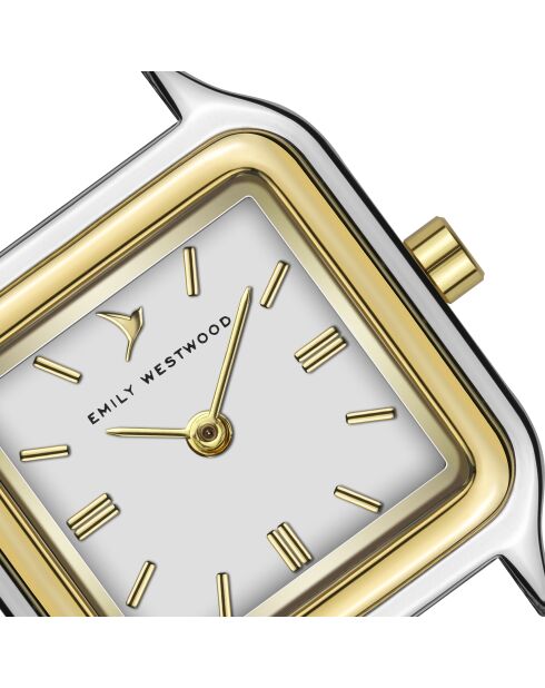 Montre analogique  en cuir EHA-BS004Q14G blanche