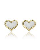 Boucles d'oreilles en Acier Roxane dorées/ blanc nacré