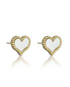 Boucles d'oreilles en Acier Roxane dorées/ blanc nacré