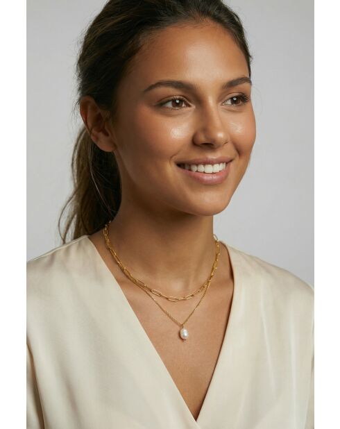 Collier en Acier Fanny doré