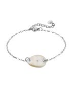 Bracelet en Acier, coquillage d'eau douce, zircon Wendy argenté
