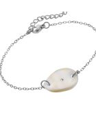 Bracelet en Acier, coquillage d'eau douce, zircon Wendy argenté