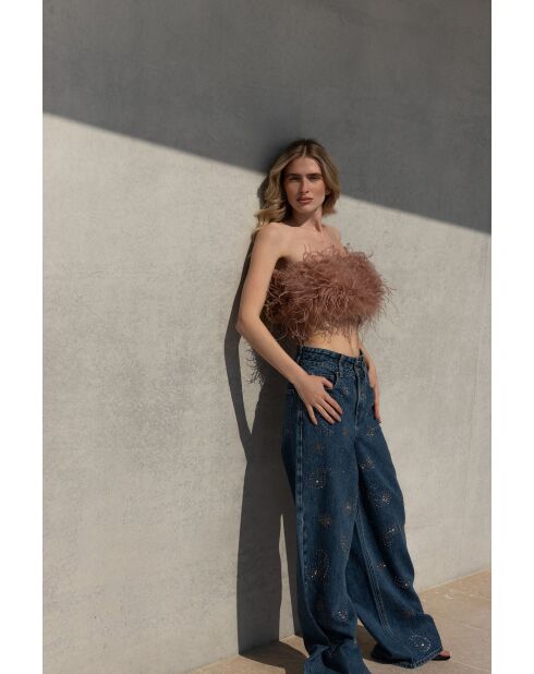 Jeans en coton Lara paisley