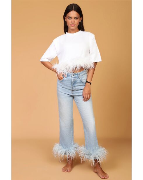 Jeans Plumes bleu clair