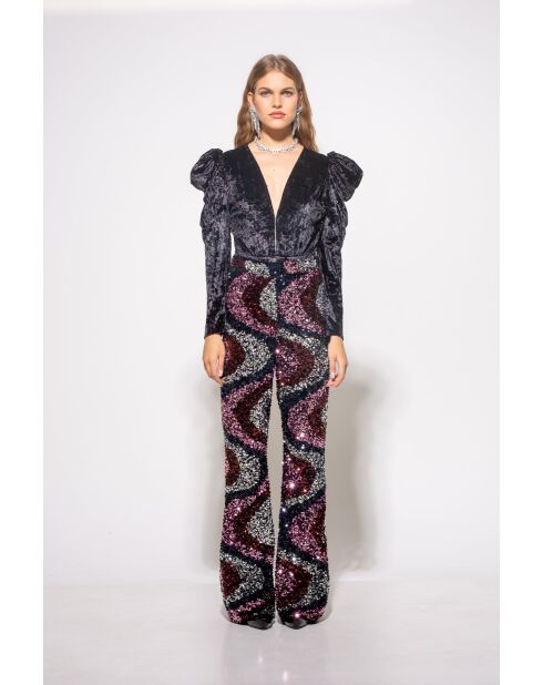 Pantalon Flo sequins violet