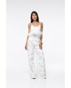Jeans en coton Lara paisley blanc