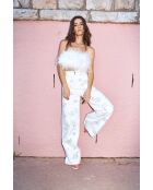Jeans en coton Lara paisley blanc