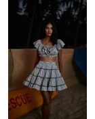 Top en coton Maria noir vichy