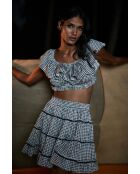 Top en coton Maria noir vichy