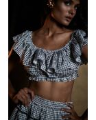Top en coton Maria noir vichy