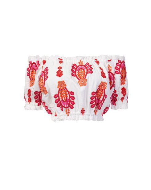 Top en coton Jenna topaz rouge
