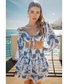 Top en coton Aleks broderie bleu