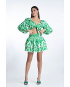 Top en coton Aleksandra broderie vert