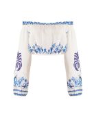 Top en coton Rosa blue palm tree