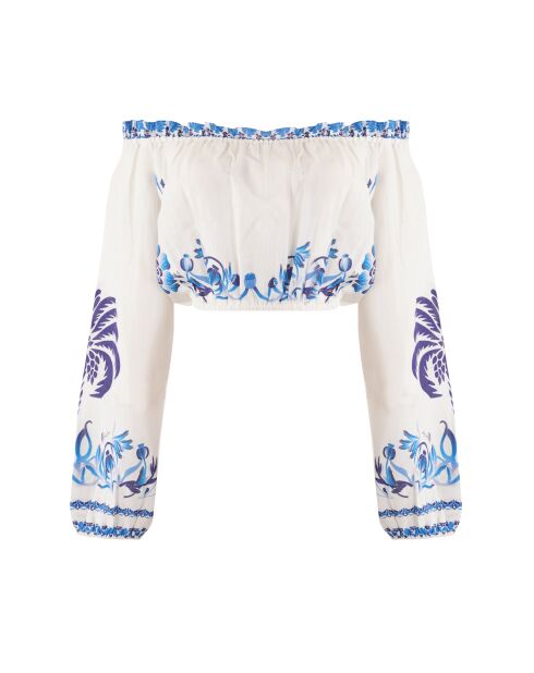 Top en coton Rosa blue palm tree