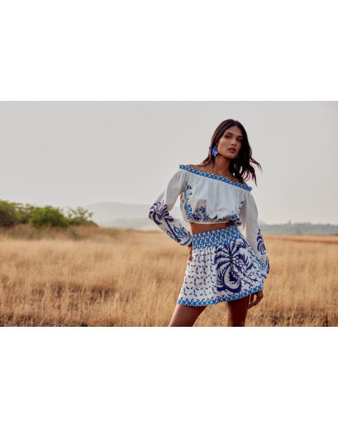 Top en coton Rosa blue palm tree