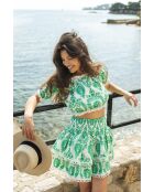 Top en coton Jenna broderie vert