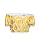 Top en coton Jenna broderie jaune