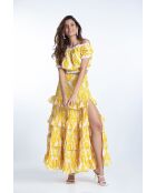 Top en coton Jenna broderie jaune
