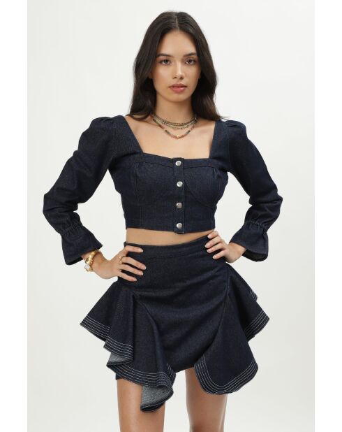Top en coton Sharon denim