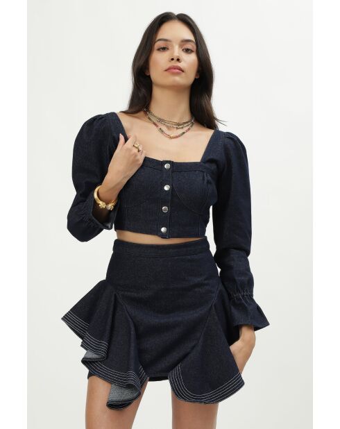 Top en coton Sharon denim