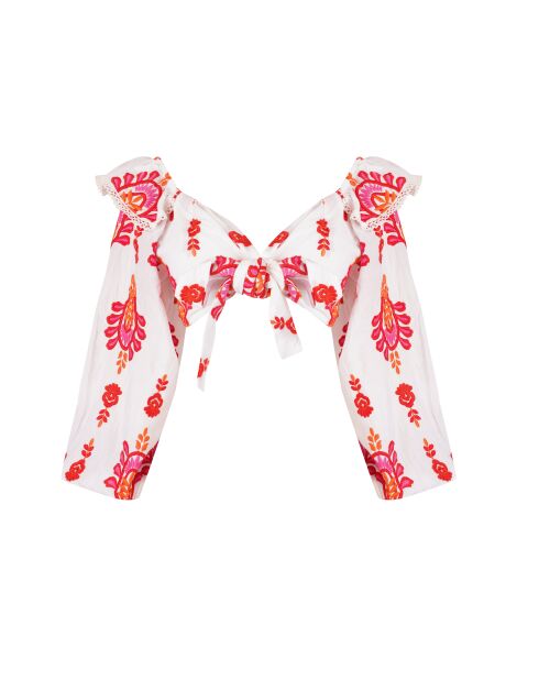 Top en coton Aleks topaz rouge