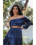 Crop Top Joana soie peacock