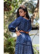 Crop Top Joana soie peacock