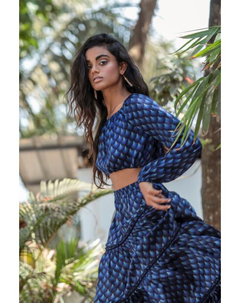 Crop Top Joana soie peacock