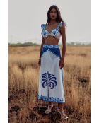 Top en coton Zoe blue palm tree
