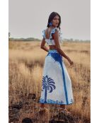 Top en coton Zoe blue palm tree
