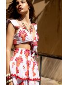 Top en coton Lili topaz rouge