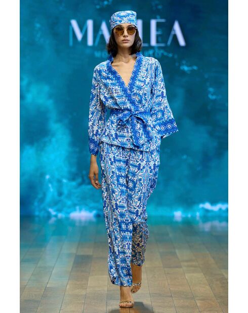 Kimono Dalia bleu aztec