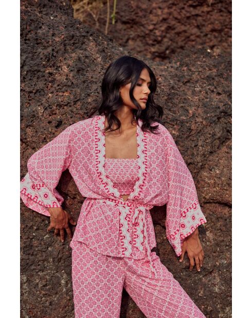 Kimono Dalia pink lotus