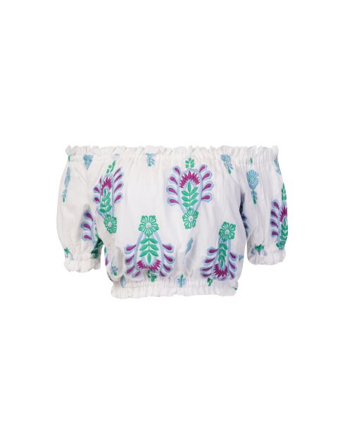 Top en coton Jenna topaz bleu