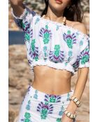 Top en coton Jenna topaz bleu