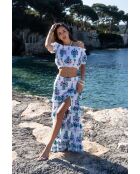 Top en coton Jenna topaz bleu