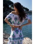 Top en coton Jenna topaz bleu