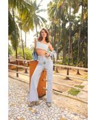 Bra en coton Top strass bleu