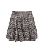 Paula schwarzer Gingham-Baumwollrock