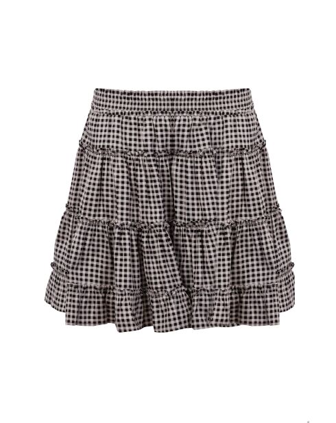 Paula schwarzer Gingham-Baumwollrock