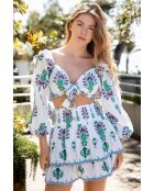 Top en coton Aleks topaz bleu