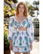 Top en coton Aleks topaz bleu