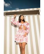 Top en coton Aleks broderie rose