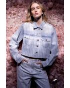 Veste en coton Jeans strass bleu