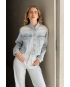 Veste en coton Jeans strass bleu