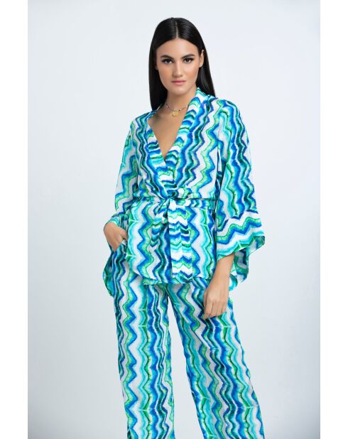 Kimono Dalia aqua